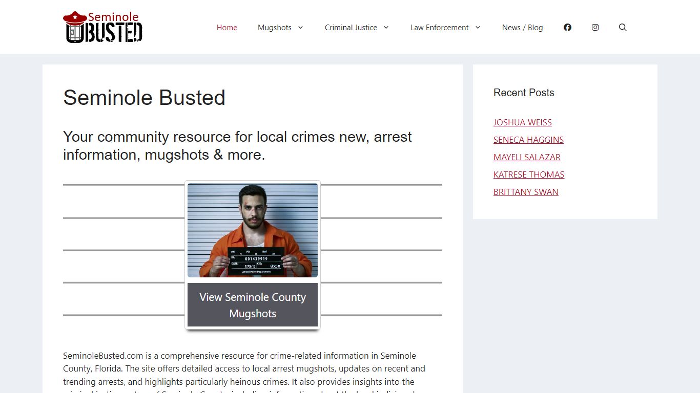 Seminole County Florida Arrest Mugshots | Seminole Busted